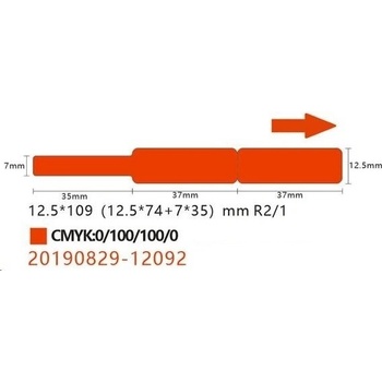 Niimbot etikety na káble RXL 12,5 × 109 mm 65 ks Red na D11 a D110