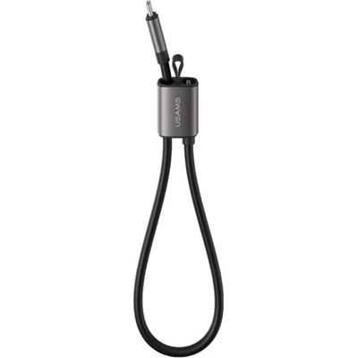 Usams SJ784 2v1 silikonový nabíjecí a datový a poutko - USB-C na USB-C 30cm černý