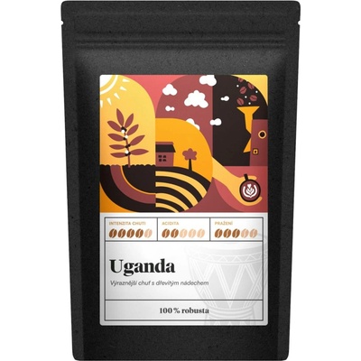 Kafčo čajda Uganda jednodruhová káva robusta mletá Moka střední 1 kg