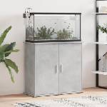vidaXL Стойка за аквариум, бетонна, сива, 81x36x73 см, инженерно дърво (833627)