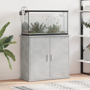 vidaXL Стойка за аквариум, бетонна, сива, 81x36x73 см, инженерно дърво (833627)