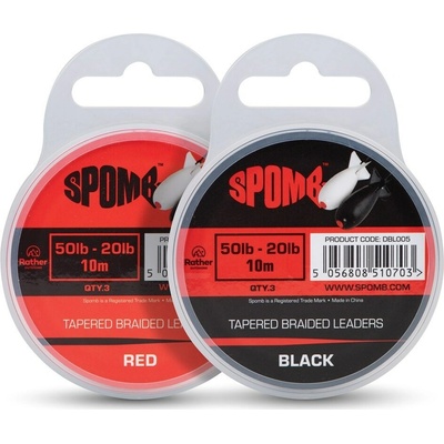 Spomb Tapered Braided Leaders 3x10 m 50-20 lb - Černý