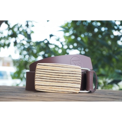 Wood Style opasek Kulatý Zebráno Hnědá