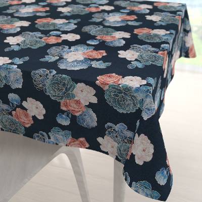 Biante Teflónový štvorcový obrus TF-060 Modré a červené ruže na tmavo modrom 40x40 cm