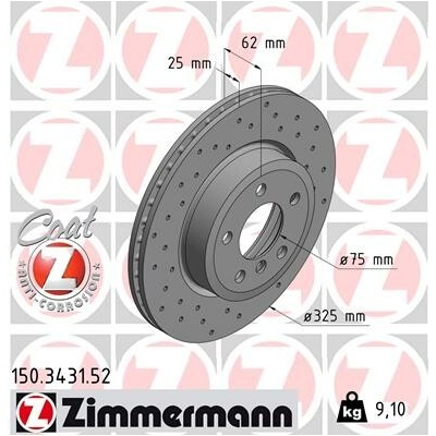 Brzdový kotúč ZIMMERMANN 150.3431.52 (150343152)