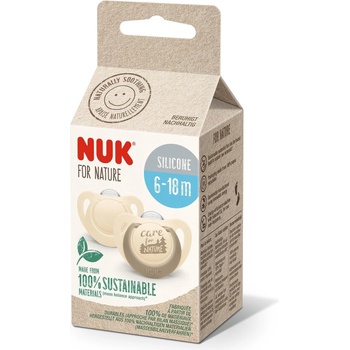 Nuk for NATURE биберон залъгалка силикон 6-18 мес. 2бр. Крем (10176298)