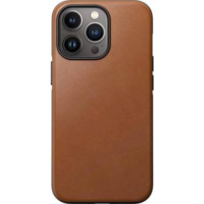 Nomad Modern Leather MagSafe Case - кожен (естествена кожа) кейс с MagSafe за iPhone 13 Pro (светлокафяв)