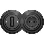 Kliklap Kliklap-Retro еднополюсен ключ № 1 и SCHUKO контакт 230V с рамка в цвят антрацит (KA0044E)