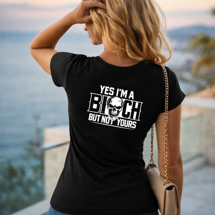 Černé dámské tričko YES I’M A BITCH z kolekce BADAZZ