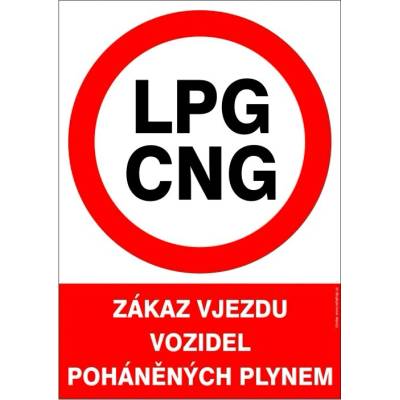 RAFO Samolepka Zákaz vjezdu vozidel poháněných plynem Velikosti: A4 (21 x 30 cm)
