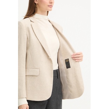 Marella Сако с вълна Marella Emme by Marella в бежово с едно копче с меланжов десен 2525046072200 (2525046072200)