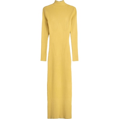 Bershka Плетена рокля жълто, размер S