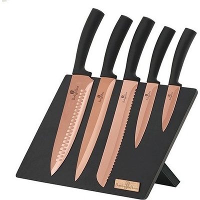 Berlingerhaus BH 2609 Sada nožů s magnetickým stojanem 6 ks Rosegold Metallic Line