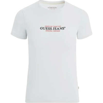 Тениска Guess jeans Gj Cn Slim American Tr short sleeve T-shirt - White (Pure White)