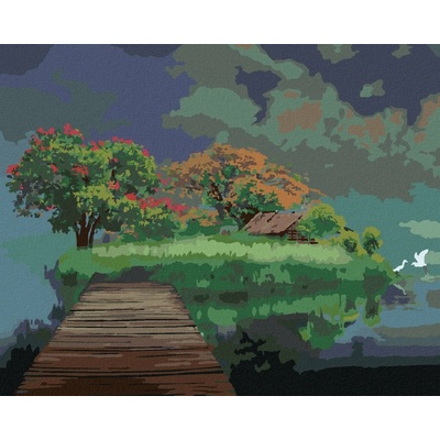 Zuty Malování Podle Čísel Most Do Říše Snů 80 x 100 cm Plátno Rám
