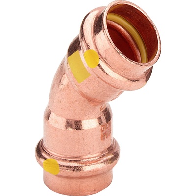 Viega Мед прес коляно за газ ф22 45° (345624)