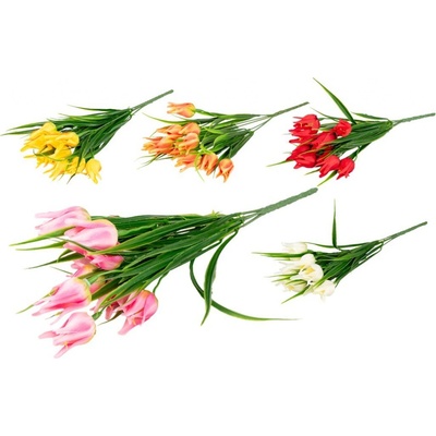 Umelé kvetiny, plast 420mm tulipán puget 10ks, mix farieb