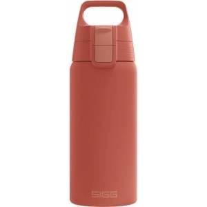 SIGG - Insulated drinking bottle - Thermos bottle Shield Therm One Eco Red - carbonated drinks - leak-proof - dishwasher safe - BPA-free - 90% recycled stainless steel - rust red - 0.5L - 6022.40