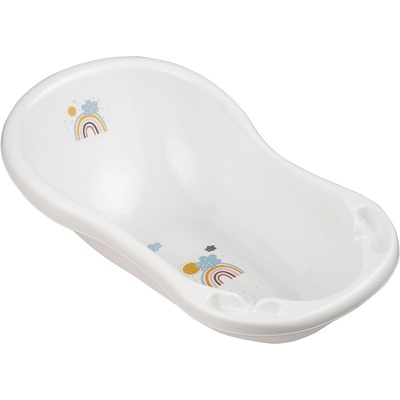 Baby Nellys Detská vanička s výpustou 84 cm Rainbow biela