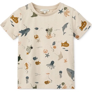 LIEWOOD Детска тениска LIEWOOD Kid's Apia Printed Shortsleeve T-Shirt - Sea Creature / Sandy - размер 122/128 (EU) (704-5717-0312)