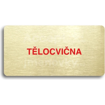 ACCEPT Piktogram TĚLOCVIČNA - zlatá tabulka - barevný tisk bez rámečku