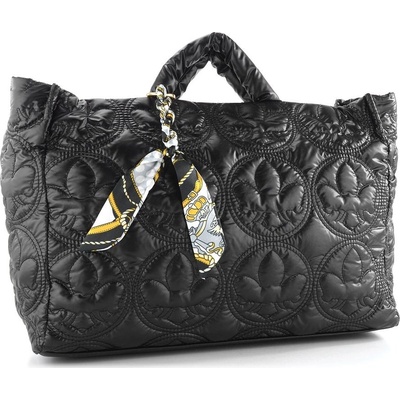 Rieker černá prošívaná shopper kabelka se stuhou H1644-00