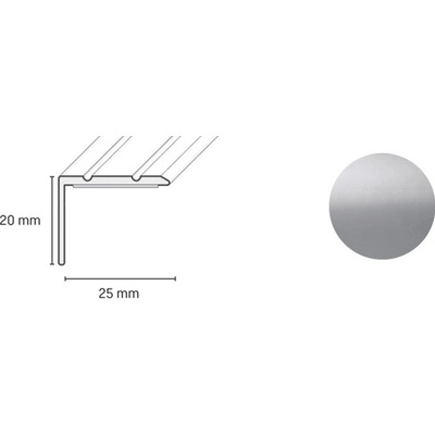 Döllken Profiles Schodová hrana strieborná DP 36 S 25x20x900mm