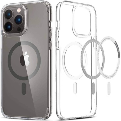 Spigen Ultra Hybrid MagSafe Case - хибриден кейс с висока степен на защита с MagSafe за iPhone 13 Pro Max (сив-прозрачен)
