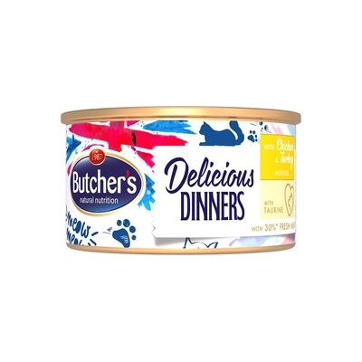 BUTCHER'S Classic Delicious Dinner s kuracím a morčacím mäsom 85 g