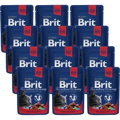 Brit cat говеждо месо и грах 12x100г