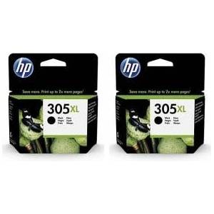 HP Compaq HP InkJetpatrone 305/305XL, Inhalt 4ml, 240, schwarz (Packung mit 2) - 3YM62AE