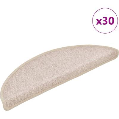 vidaXL Изтривалки за стълби, 30 бр. , 56x17x3 см, бежови, полукръгли (3365739)
