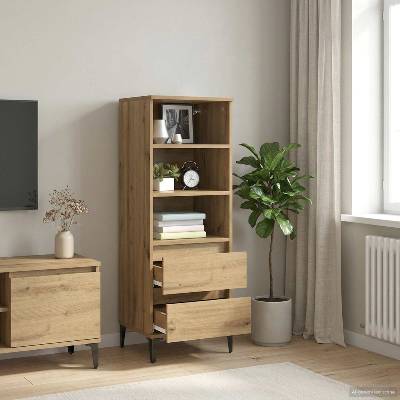vidaXL Висок шкаф Дъб артизан 40 x 36 x 110 см Инженерна дървесина (8009874)
