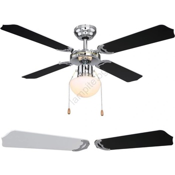 ZEVENTI - Вентилатор за таван NAVAGIO 1xE27/60W/230V черен/бял (ZV0003)