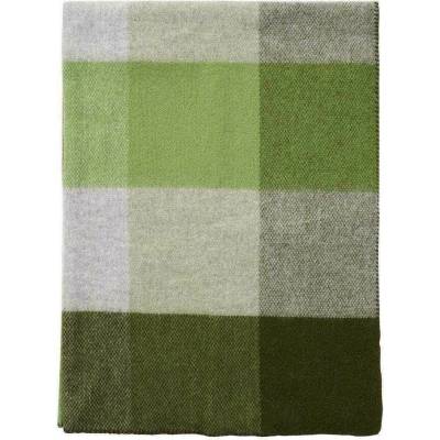 Klippan Švédsko Vlněný pléd Block green Zelená 130x180