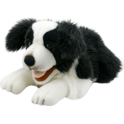 Maňásek na ruku hravá štěňata Border collie Playful Puppies 50 cm