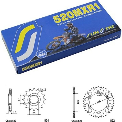 Sunstar Řetězová sada Husqvarna 250 WR 01-13
