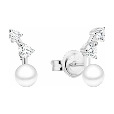 Eppi Perlové náušnice so zirkónmi Muji E48153