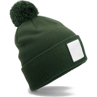 Beechfield Patch Pompon B 338R olive green Olivová/bílá