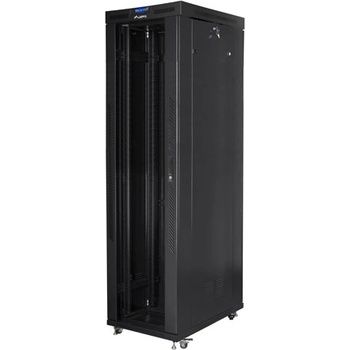 Lanberg rack cabinet 19" free-standing 47U/800x1000 (flat pack) with glass door lcd black v2 (FF01-8047-12BL)