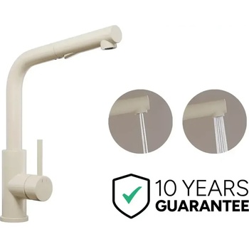 Твоят Стил - Кухненски Мивки Бежов смесител за кухня с изтегляща глава, 2 режима на струя - 3010