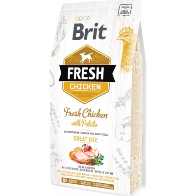 Brit Fresh Adult Great Life kura a zemiaky 2,5 kg