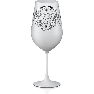 Crystalex Bohemia Crystal Sklenice na bílé i červené víno Viola bílá znamení RAK 550 ml