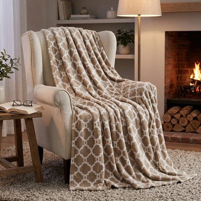 BBK deka z mikrovlákna Morocco béžová geometrický vzor 150x200