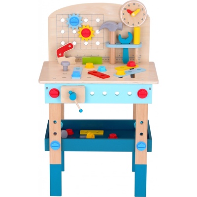 Tooky Toy Pracovní stůl s nářadím a hodinami 45 ks