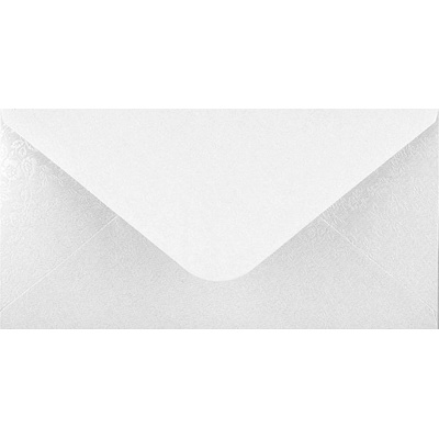 Obálka DL 112x219 mm metal.s ražbou, Bílá