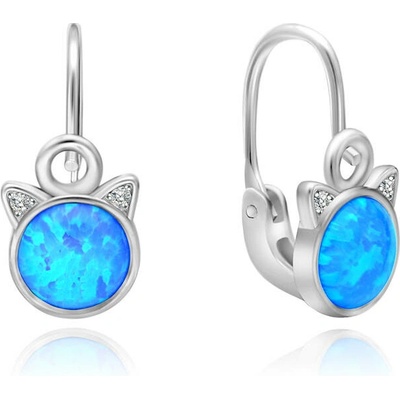 Olivie strieborné náušničky pre bábätko OPÁL 5180