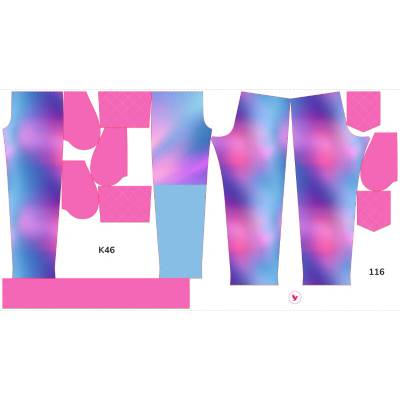Takoy Panel se střihem rozšířené softshellové kalhoty pastelový gradient 116
