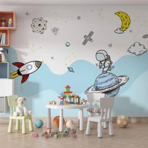 Art Gift Decor 3Д детски тапет - Разходка в космоса