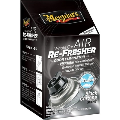 Meguiar's Air Re-Fresher Odor Eliminator - Black Chrome Scent - čistič klimatizace + pohlcovač pachů + osvěžovač vzduchu, vůně "Black Chrome", 71 g